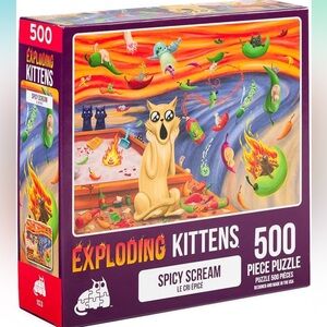 Exploding Kittens Spicy Scream 500 Piece Puzzle NWT